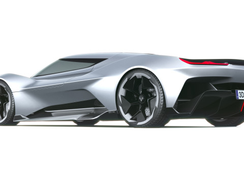 Chevrolet Corvette CX Concept 2025 LowPoly Modello 3D