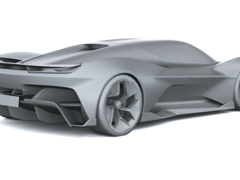 Chevrolet Corvette CX Concept 2025 LowPoly Modello 3D