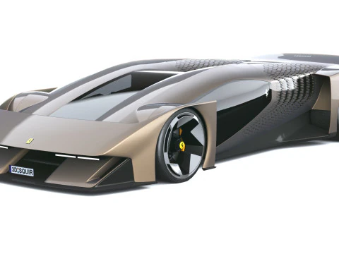 Ferrari F76 Concept 2025 LowPoly 3D Model