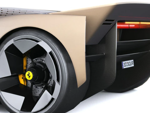Ferrari F76 Concept 2025 LowPoly 3D Model