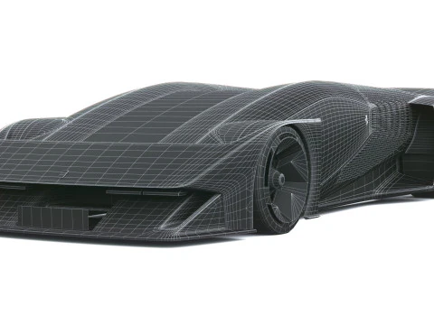 Ferrari F76 Concept 2025 LowPoly 3D Model
