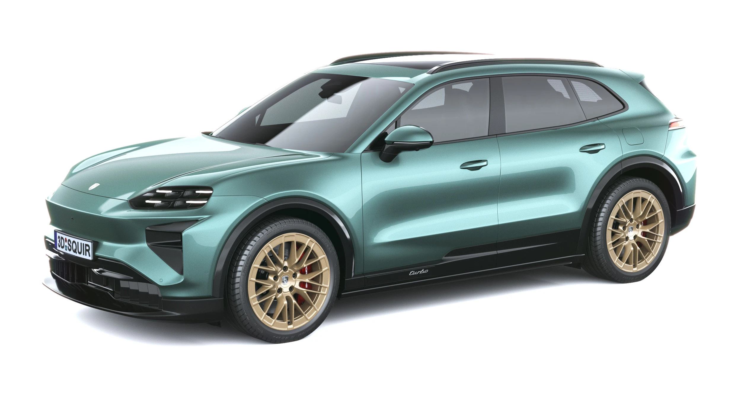 Porsche Cayenne Turbo Elettrica 2027 Modello 3D .c4d .max .obj .3ds .fbx .stl .blend