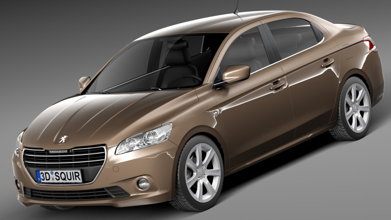 Peugeot 301 2013 3D Модель .c4d .max .obj .3ds .fbx .stl .blend 