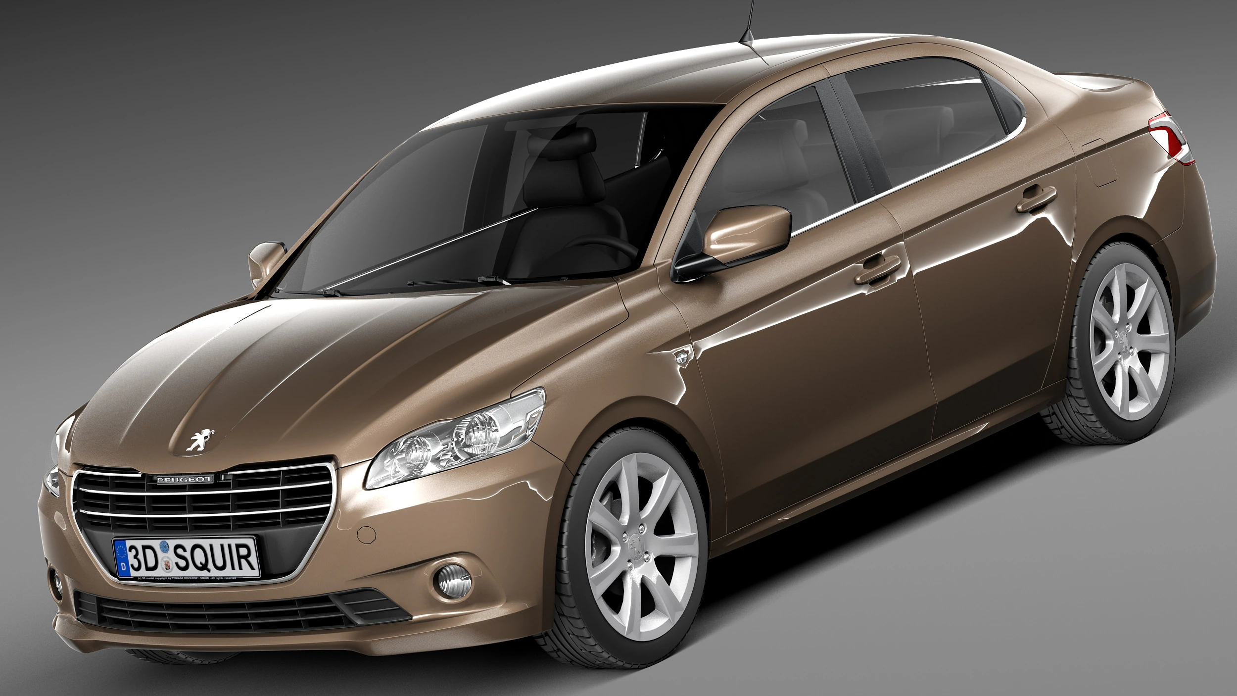 Peugeot 301 2013 3D Model .c4d .max .obj .3ds .fbx .stl .blend 