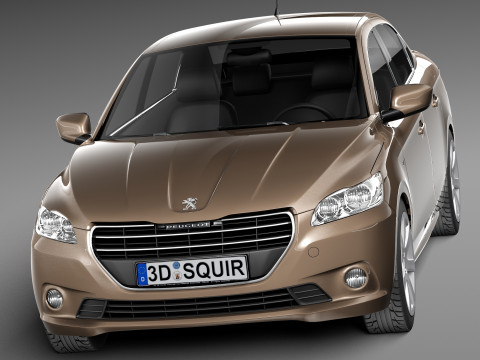 Peugeot 301 2013 3D Модель