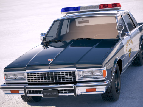Carro de pol&iacute;cia Chevrolet Caprice 1978 Modelo 3D
