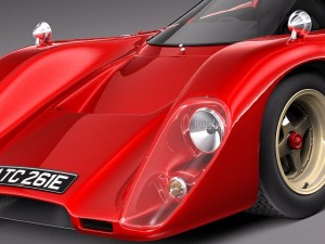 Mclaren M6GT 1969 24H Lemans Race Car 3D मॉडल