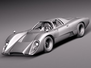 Mclaren M6GT 1969 24H Lemans Race Car 3D मॉडल