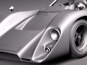 Mclaren M6GT 1969 24H Lemans Race Car 3D मॉडल