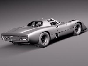 Mclaren M6GT 1969 24H Lemans Race Car 3D मॉडल