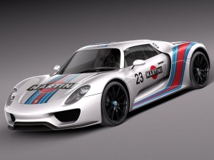 Porsche 918 Spyder Martini 2013 3D Model