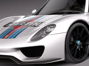 Porsche 918 Spyder Martini 2013 3D Model