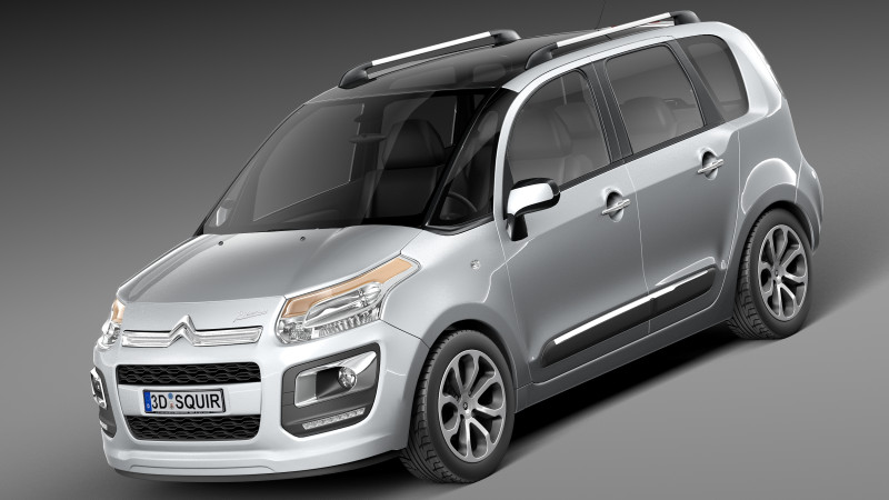 Citroen C3 Picasso 2013 3D Model .c4d .max .obj .3ds .fbx .stl .blend 