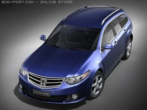 Honda Accord - Acura TSX tourer 2009 midpoly 3D Model