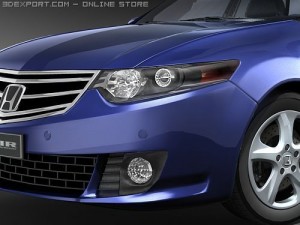 Honda Accord - Acura TSX tourer 2009 midpoly 3D 模型