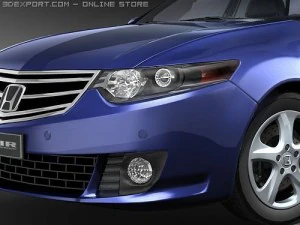 Honda Accord - Acura TSX tourer 2009 midpoly 3D Model