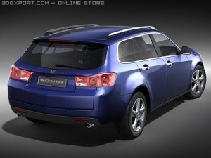 Honda Accord - Acura TSX tourer 2009 midpoly 3D 模型