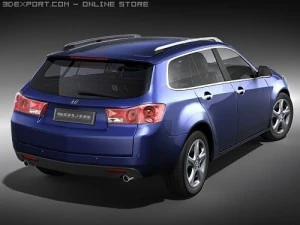 Honda Accord - Acura TSX tourer 2009 midpoly 3D Model