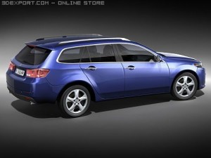 Honda Accord - Acura TSX tourer 2009 midpoly 3D 模型