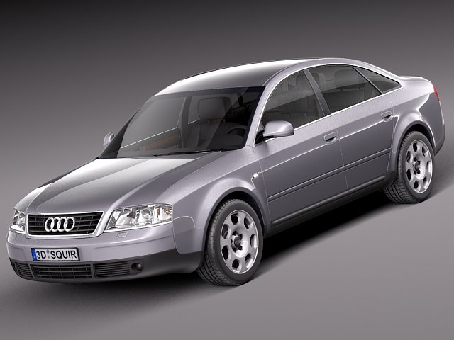 Audi A6 Sedan 1997 3D Model .c4d .max .obj .3ds .fbx .stl .blend 