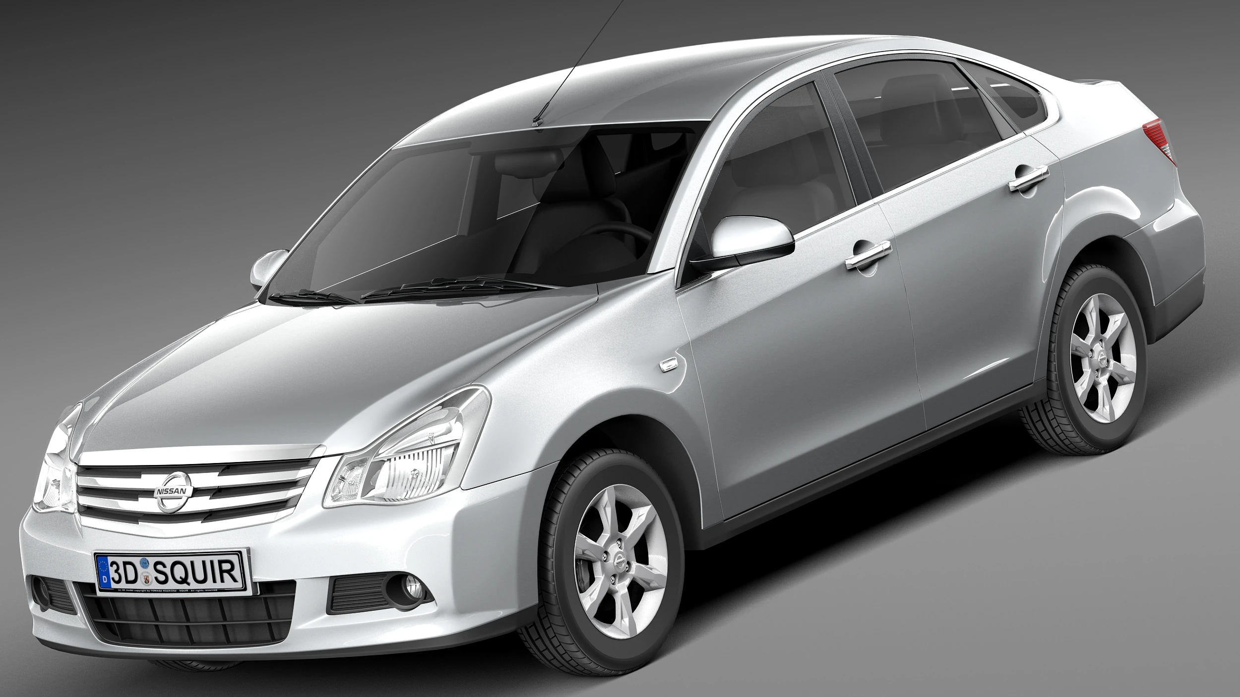 Nissan Almera 2013 3D Model .c4d .max .obj .3ds .fbx .stl .blend 