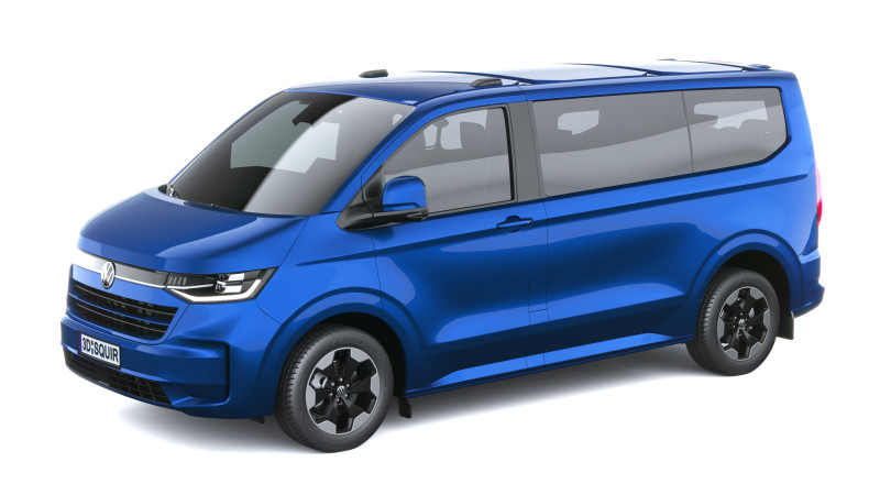Volkswagen Transporter T7 e-caravelle SWB 2025 Modelo 3D .c4d .max .obj .3ds .fbx .stl .blend