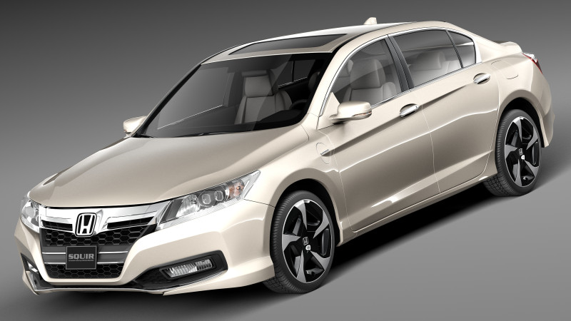Honda Accord PHEV 2013 3D Model .c4d .max .obj .3ds .fbx .stl .blend 