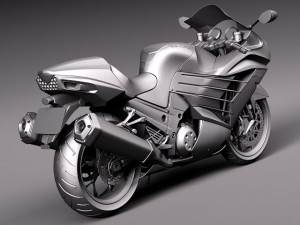 たぬき 希少 Kawasaki ZX14R 2012 Ninja 3D Model in Motorcycle 3DExport ネイルパーツ