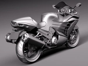 Kawasaki ZX14R 2012 Ninja Modelo 3D in Motocicleta 62599 | 3DExport