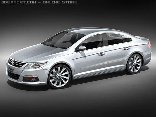 Volkswagen Passat CC 3D Model .c4d .max .obj .3ds .fbx .stl .blend
