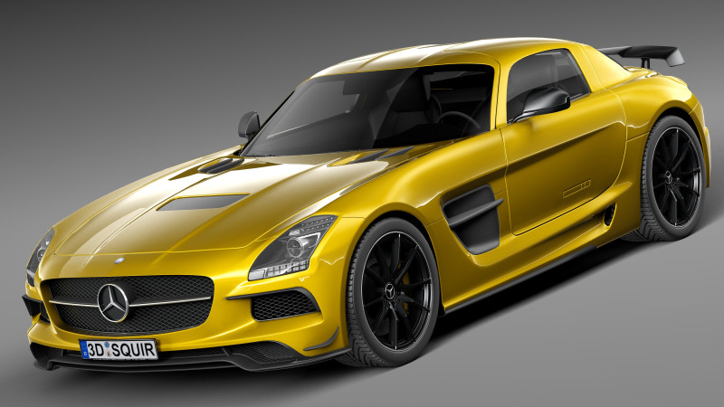 Mercedes-Benz SLS AMG Black 2013 3D Model .c4d .max .obj .3ds .fbx .stl .blend 