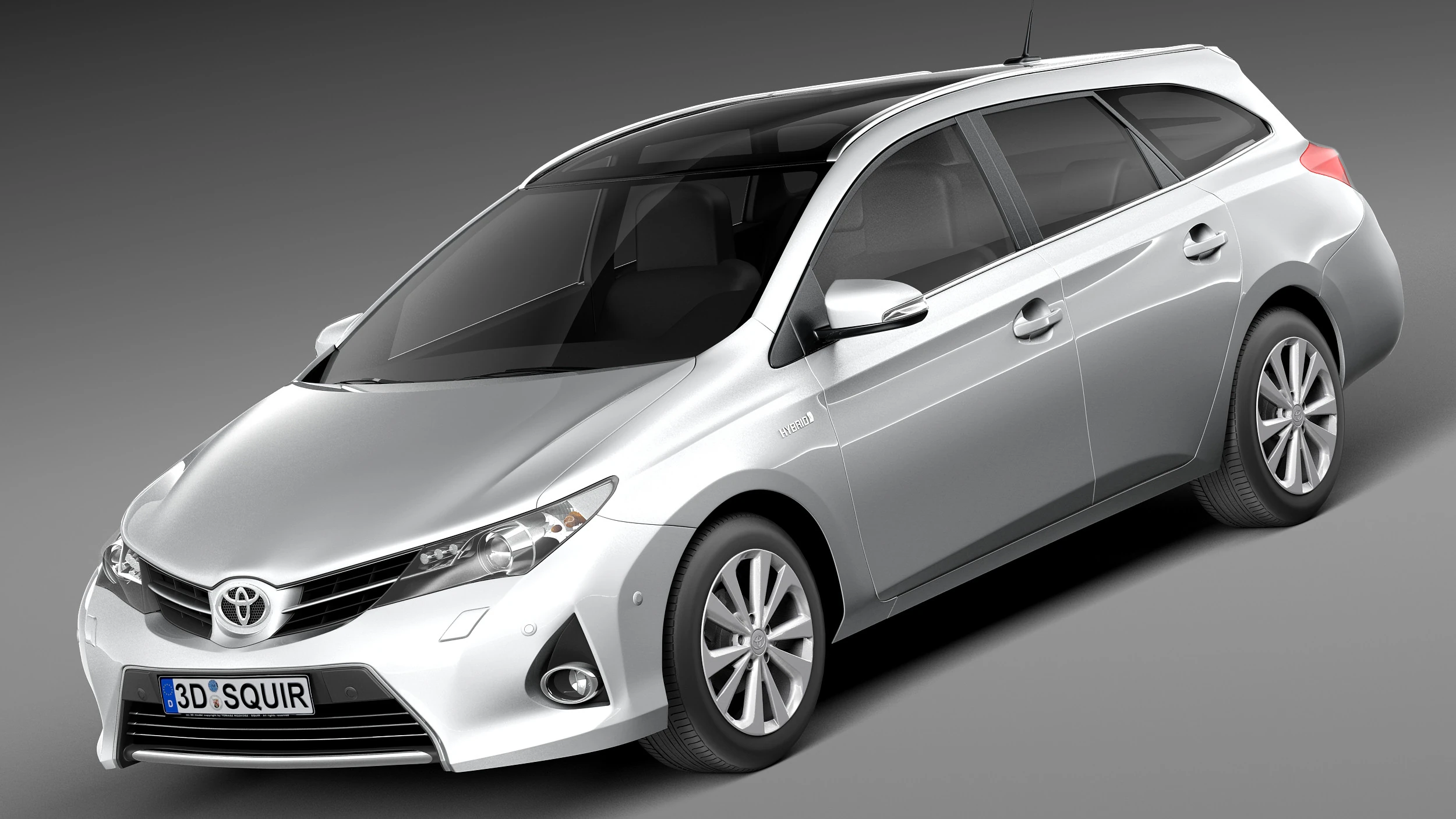 Toyota Auris Touring Sports 2013 3D Model .c4d .max .obj .3ds .fbx .stl .blend 