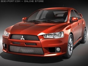 Mitsubishi Lancer Evo X midpoly 3Dモデル