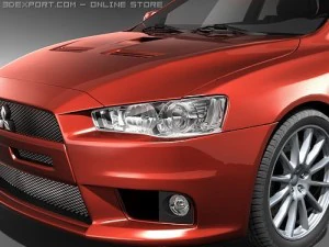 Mitsubishi Lancer Evo X midpoly 3D Model