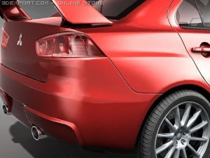 Mitsubishi Lancer Evo X midpoly 3D Model