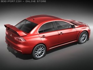 Mitsubishi Lancer Evo X midpoly 3Dモデル