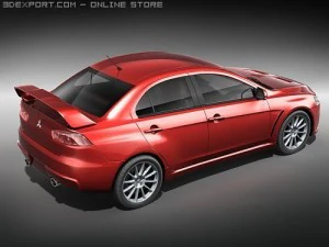 Mitsubishi Lancer Evo X midpoly 3D Model
