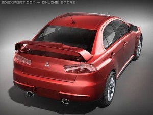 Mitsubishi Lancer Evo X midpoly 3Dモデル