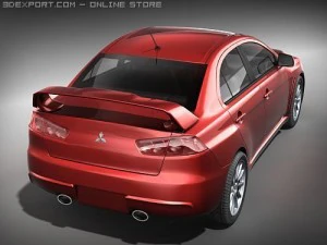 Mitsubishi Lancer Evo X midpoly 3D Model