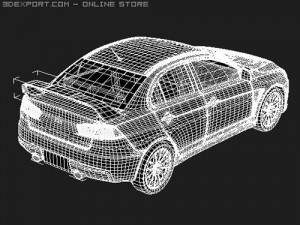 Mitsubishi Lancer Evo X midpoly 3Dモデル