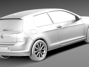Volkswagen Golf VII 3-door 2013 3D Model