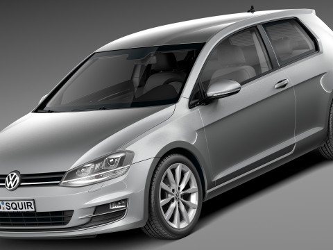 Volkswagen Golf VII 3-door 2013 Modello 3D