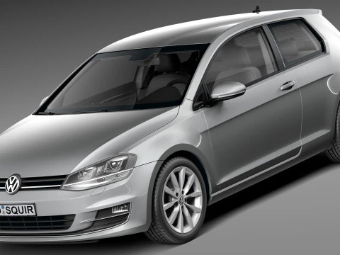 Volkswagen Golf VII 3 portas 2013 Modelo 3D