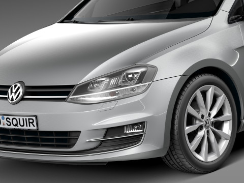 Volkswagen Golf VII 3-door 2013 3D Модель