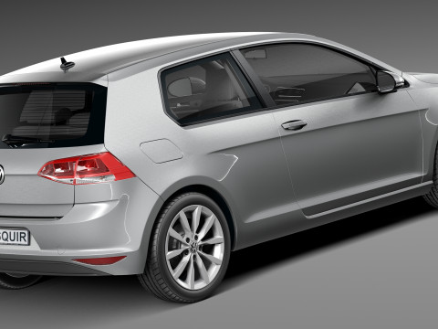 Volkswagen Golf VII 3-door 2013 3D Модель