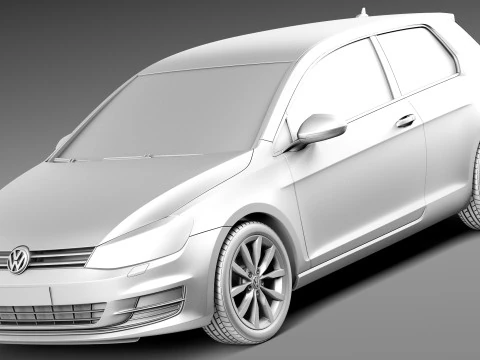 Volkswagen Golf VII 3-door 2013 3D Model