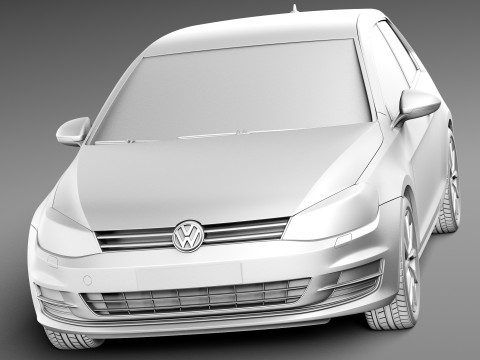 Volkswagen Golf VII 3-door 2013 3D Модель