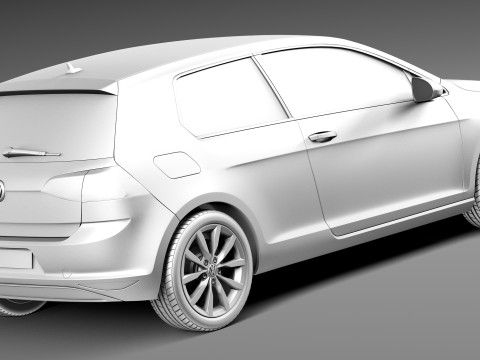 Volkswagen Golf VII 3-door 2013 3D Модель