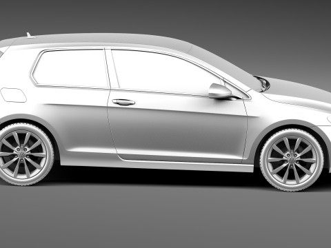 Volkswagen Golf VII 3-door 2013 3D Модель
