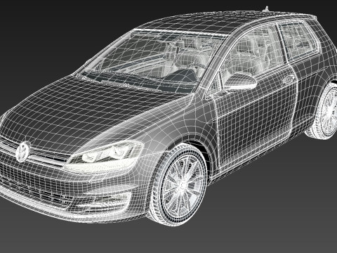 Volkswagen Golf VII 3-door 2013 3D Модель